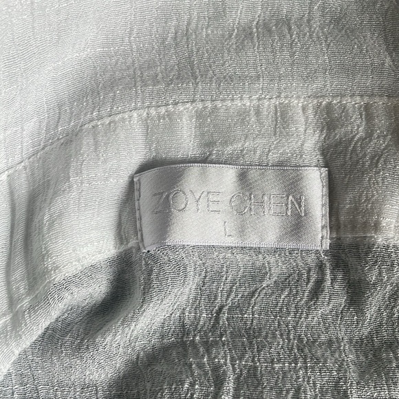 Zoye Chen White Gauzy Button-Up Flowy Swim Coverup - Picture 12 of 16